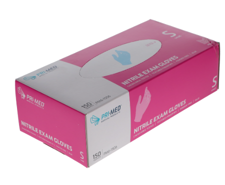 Primed Nitrile Powder-Free Examination Gloves -150 Pack