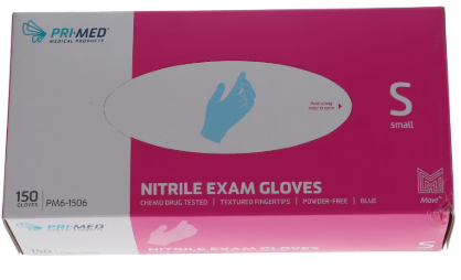 Primed Nitrile Powder-Free Examination Gloves -150 Pack