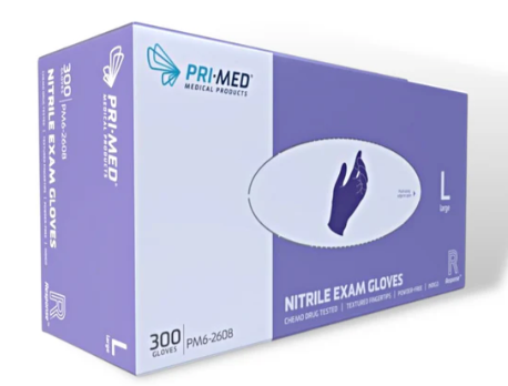 Primed Nitrile Powder-Free Examination Gloves -300 Pack