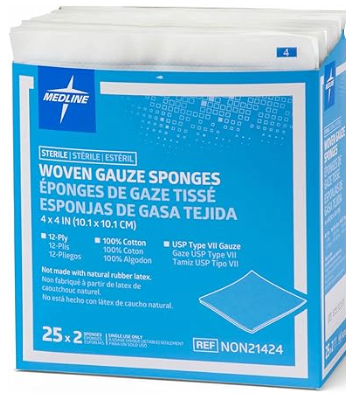 Gauze Sterile Woven Sponge 10CMX10CM (4inx4in)  - 50